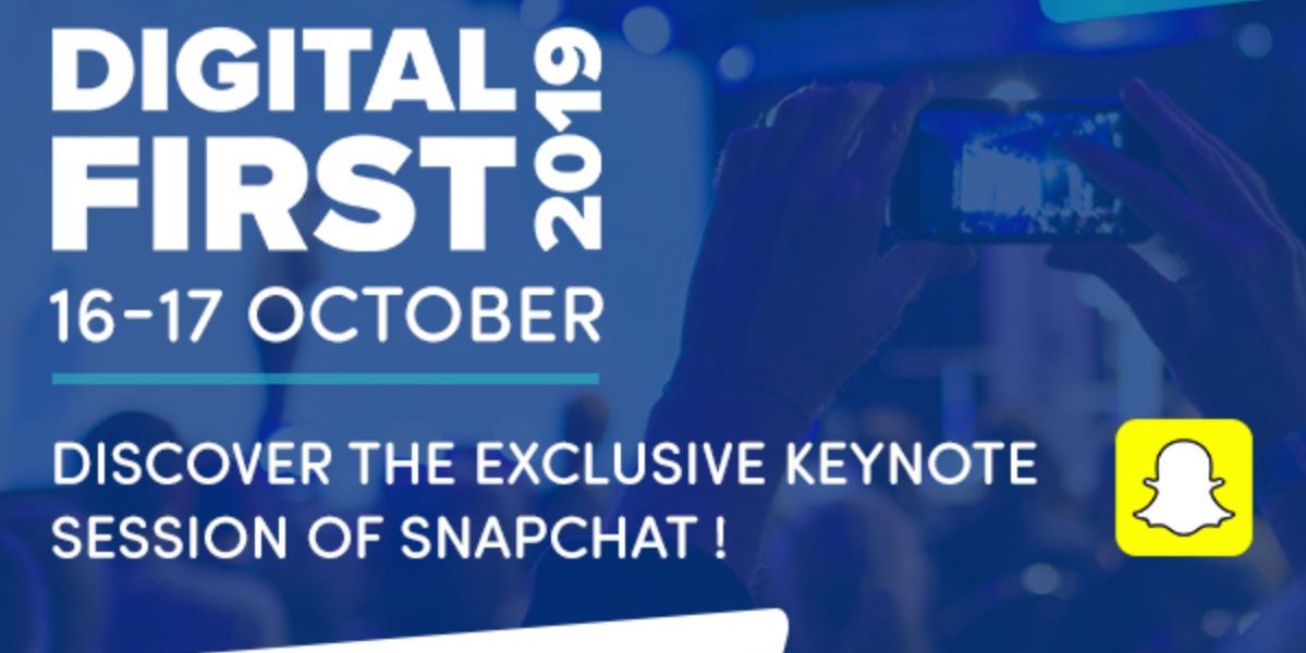 Photo of Snapchat op de opening keynote van Digital First